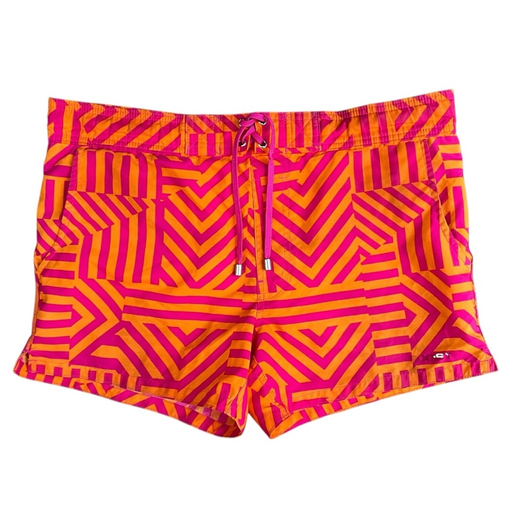 2(X)IST‎ Men’s Small Pink Orange Geometric Swim Trunks Shorts